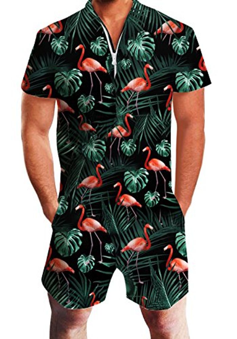 Product Adicreat Hombres Verano Ropa de Playa Manga Corta 3D Dinosaurio Gráficos Fiesta Mameluco Mono