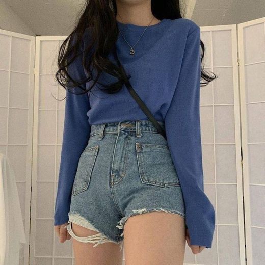 Blue hoodie and shorts