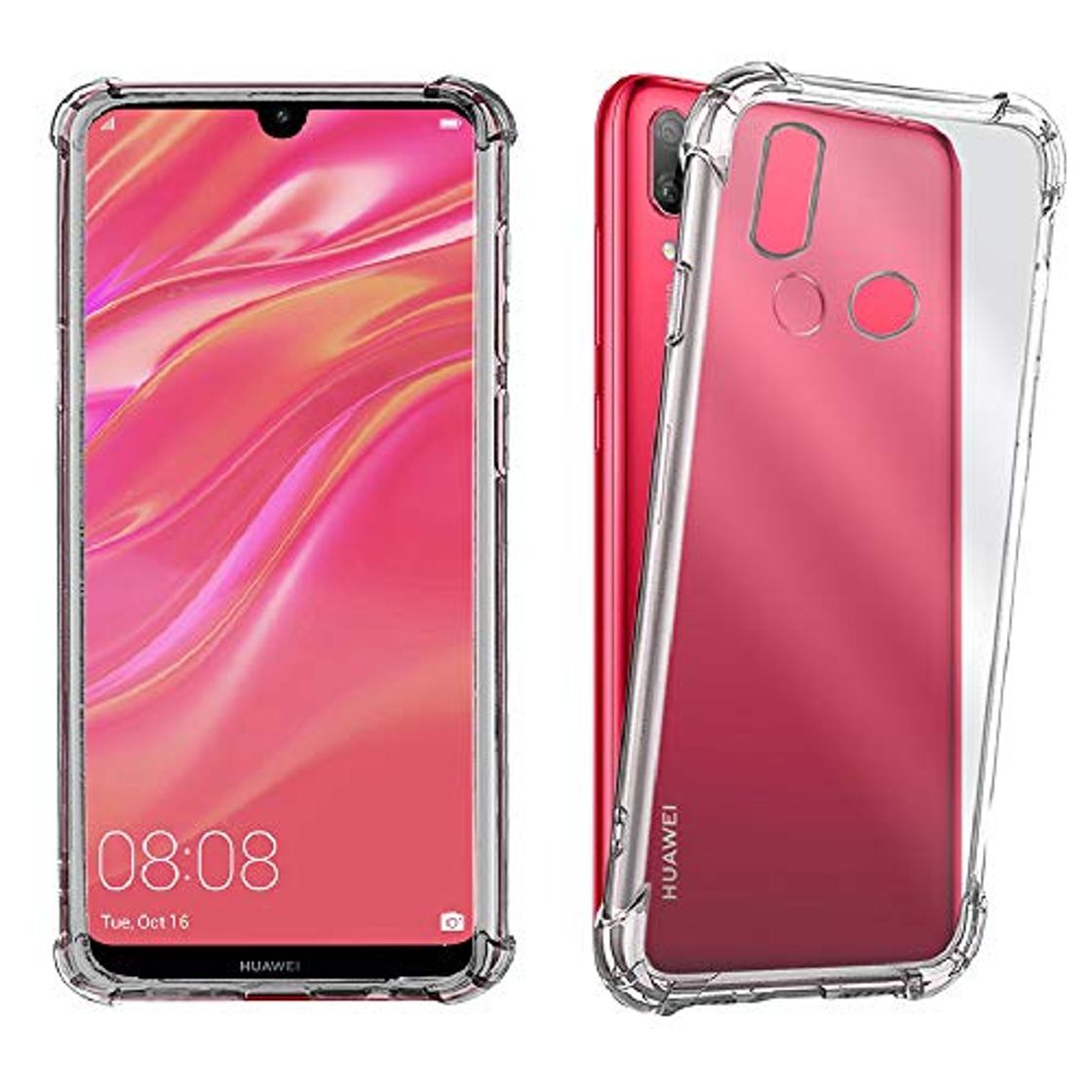 Product REY Funda Anti-Shock Gel Transparente para Huawei Y7 Prime 2019