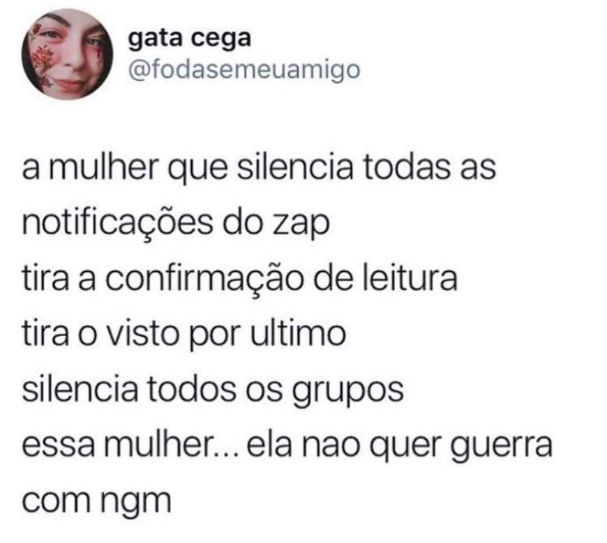 Moda Essa mulher não quer guerra com ninguém...