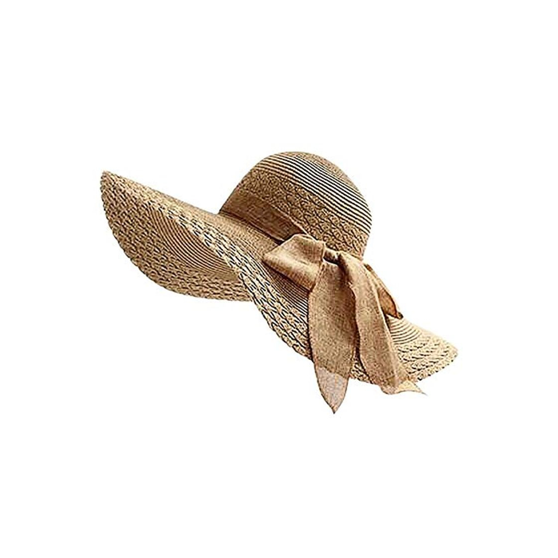 Product LABAICAi Sunhat Women Colorful Big Brim Straw Sunhat Bow Beach Hat Sun