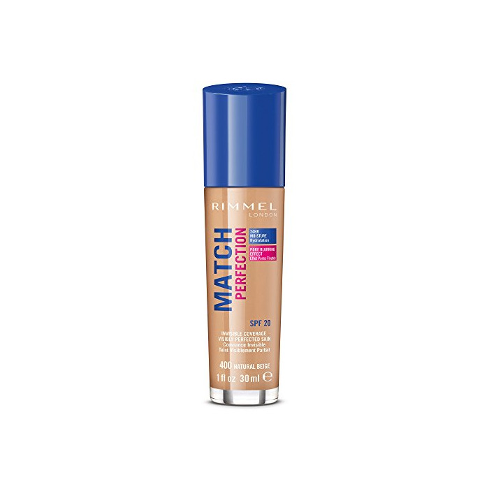 Belleza Rimmel London Match Perfection Foundation Base de Maquillaje Tono 400 Natural Beige