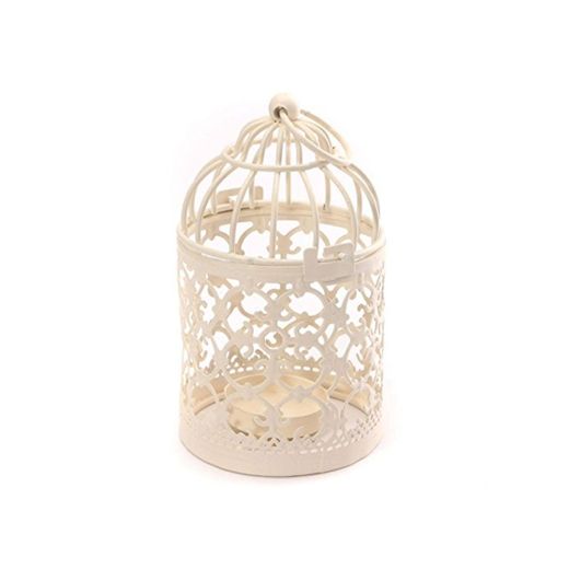 Leisial - Romántico candelabro de hierro calado de estilo Vintage Clásico