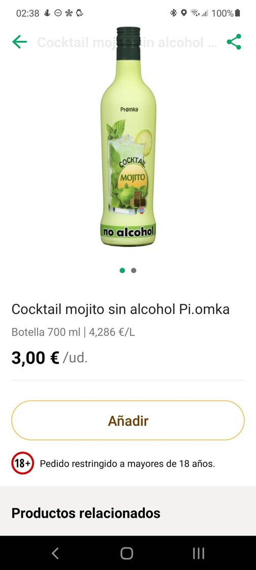 Cocktail mojito sin alcohol Pi.omka | Mercadona compra online