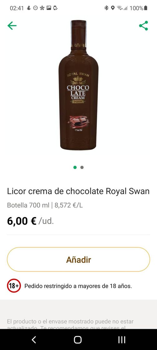 Licor crema de chocolate Royal Swan | Mercadona compra online