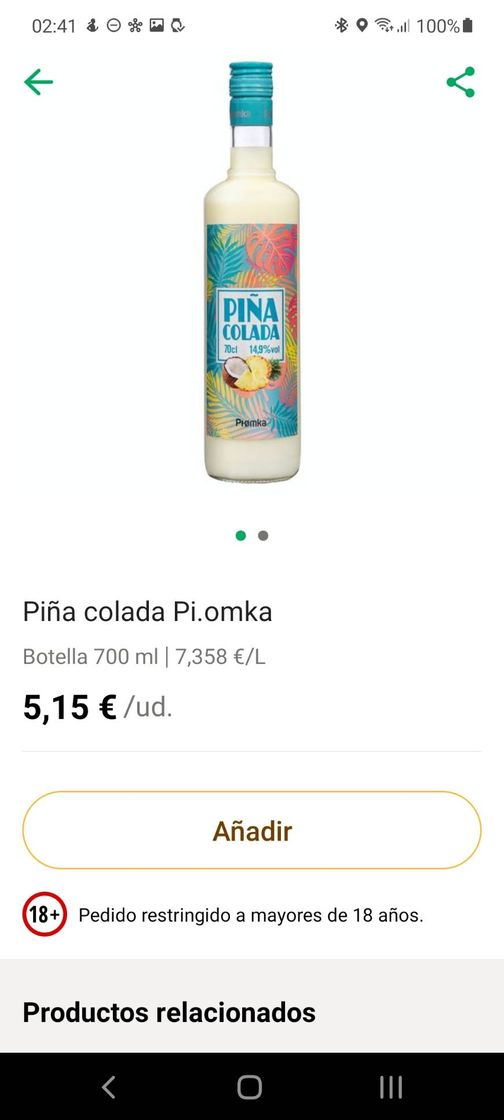 Piña colada Pi.omka | Mercadona compra online