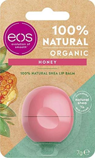 EOS Organic Honey Lip Bálsamo Labial Hidratante con miel suave para labios suaves con manteca de karité natural 7g