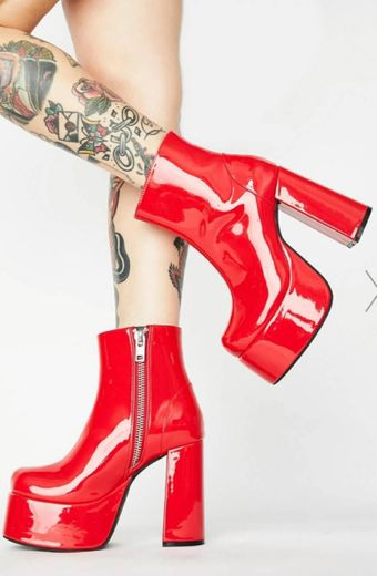 CHERRY GROOVY DELIGHT PLATFORM BOOTS

