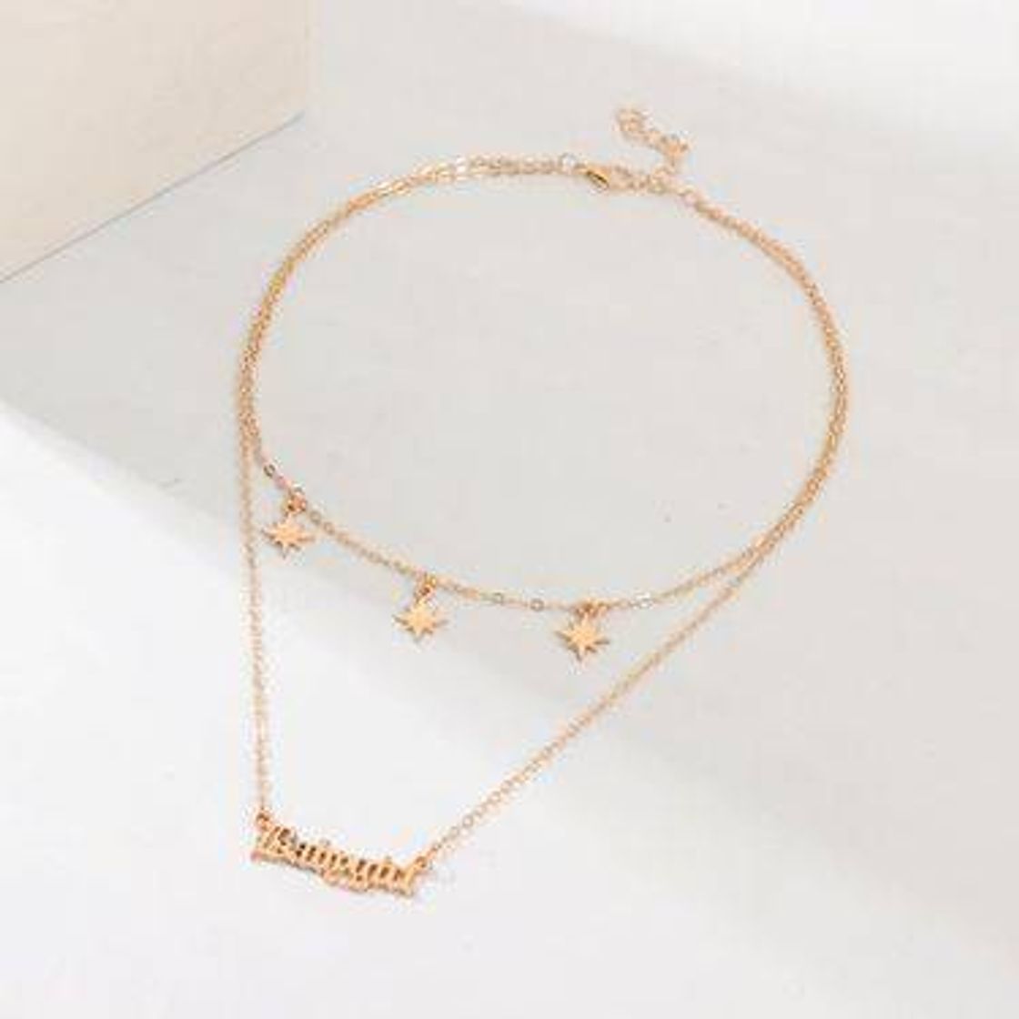 Social Letra inglesa collar personalizado metal estrella mandala 