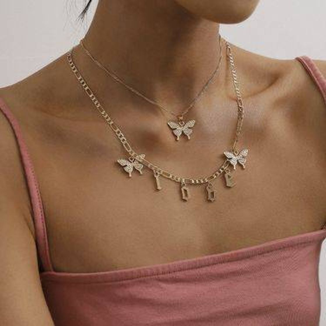 Social Multimariposa borla traje collar de aleación de cobre 