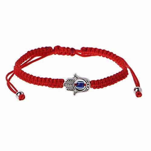 Cuigu de Pulseras de Cadena de Hamsa de la Suerte Rojo de