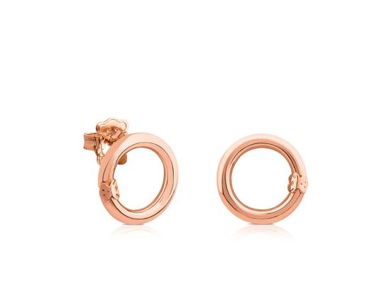 Pendientes pequeños Hold de Plata Vermeil rosa