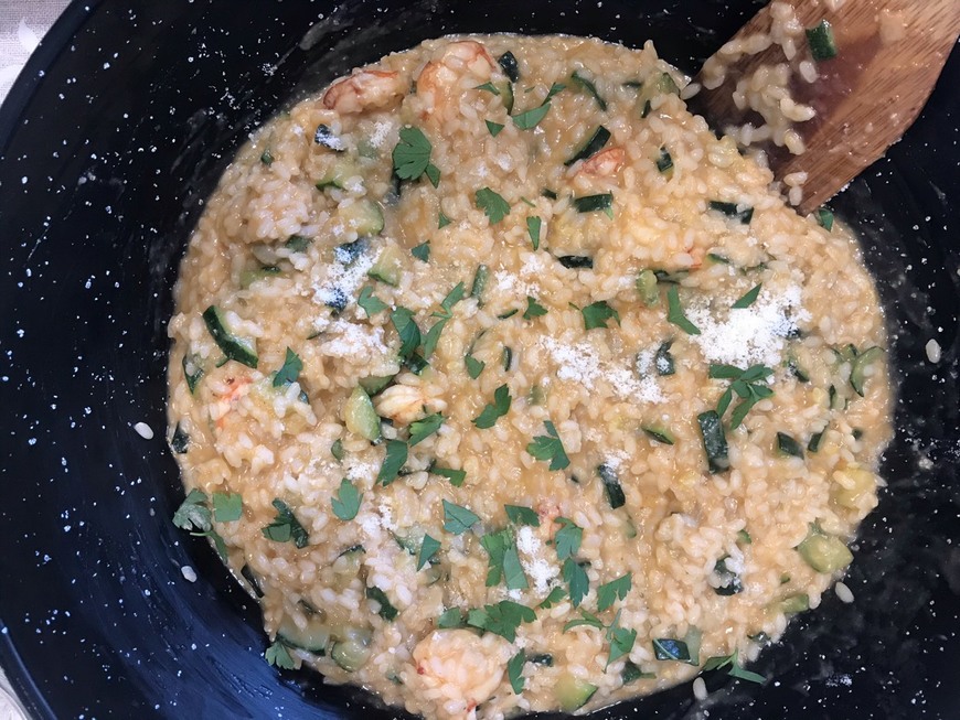 Social Risotto de calabacín y langostinos