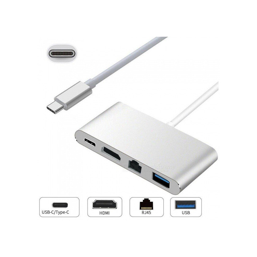 Product Adaptador type c para hdmi com porta rj45