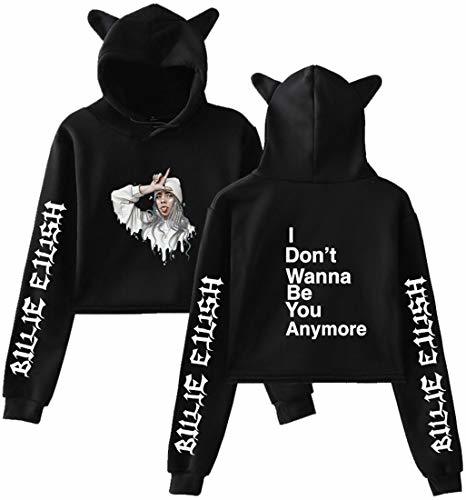 PANOZON Billie Eilish Sudadera para Niñas Chicas con Gorro de Orejas de