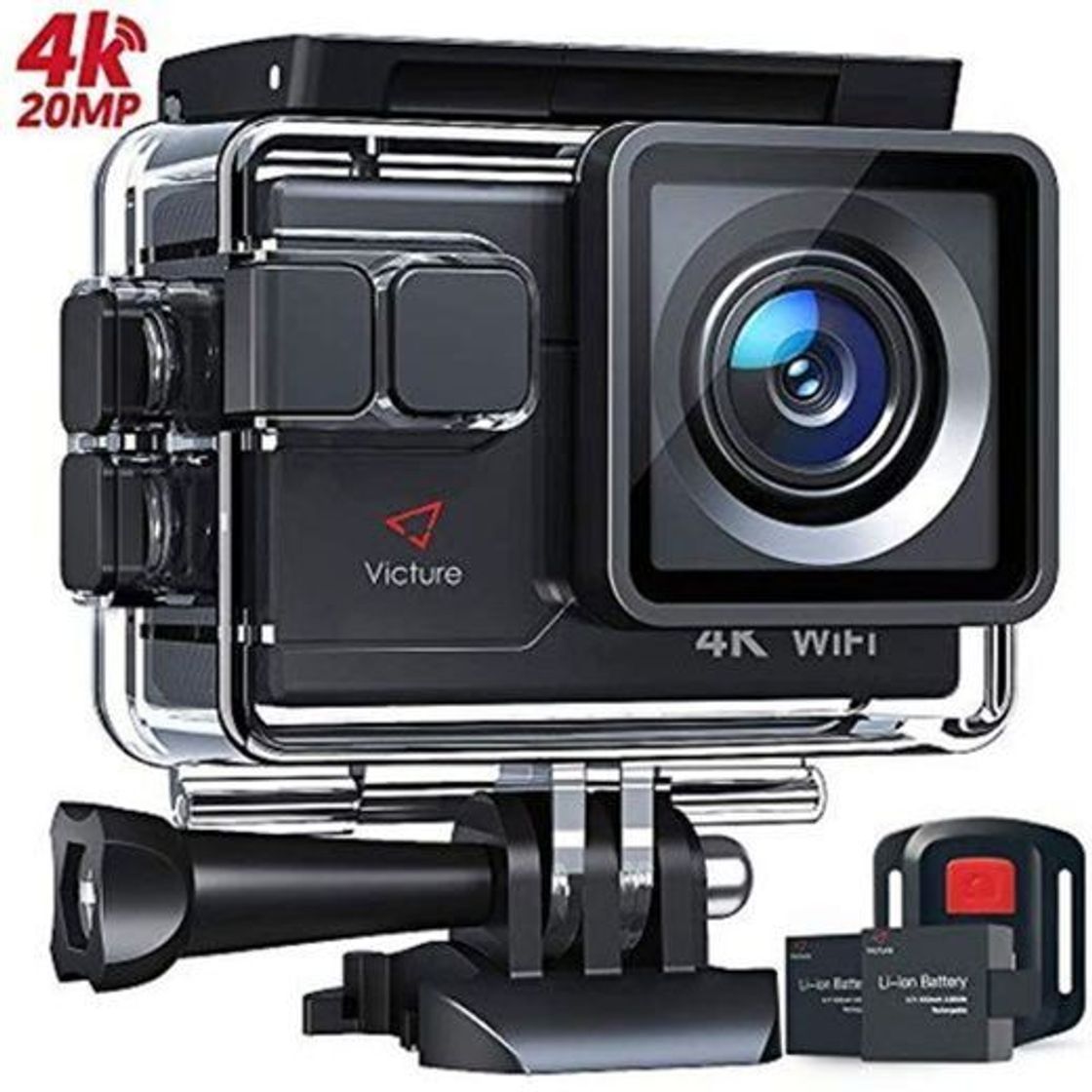 Social Victure Cámara Deportiva 4K Wi-Fi 16MP Camara Acuática Camaras Acción Sumergible de