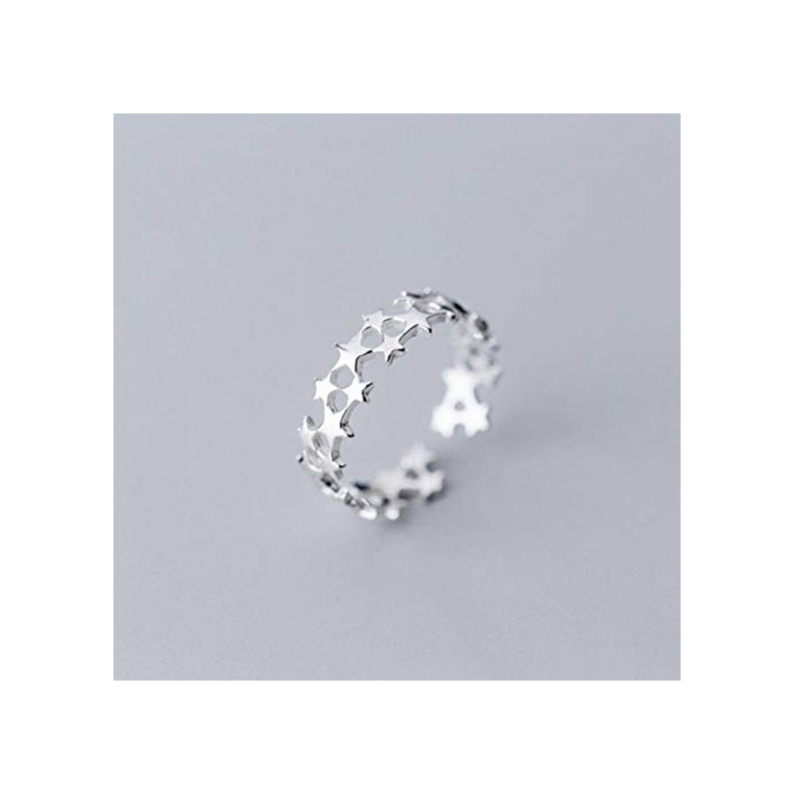 Productos Katylen S925 Anillo de Plata Femenino Simple Corazón Dulce Corazón Estrella Estrella