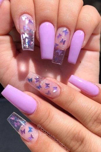 Lilac butterfly nails💜