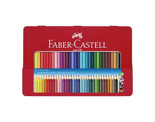 Faber-Castell 112435 - Estuche de metal con 36 lápices triangulares