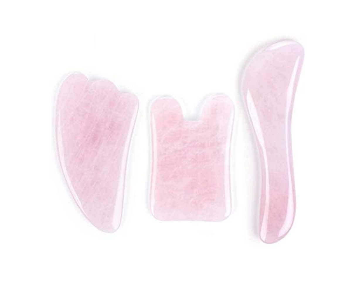 Product Pink Rose Quartz Gua Sha Board for Facial Skincare 100% Natural Healing