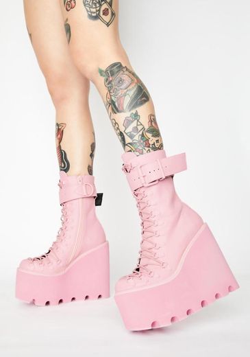 Sugar Thrillz Light Pink Traitor Boots | 