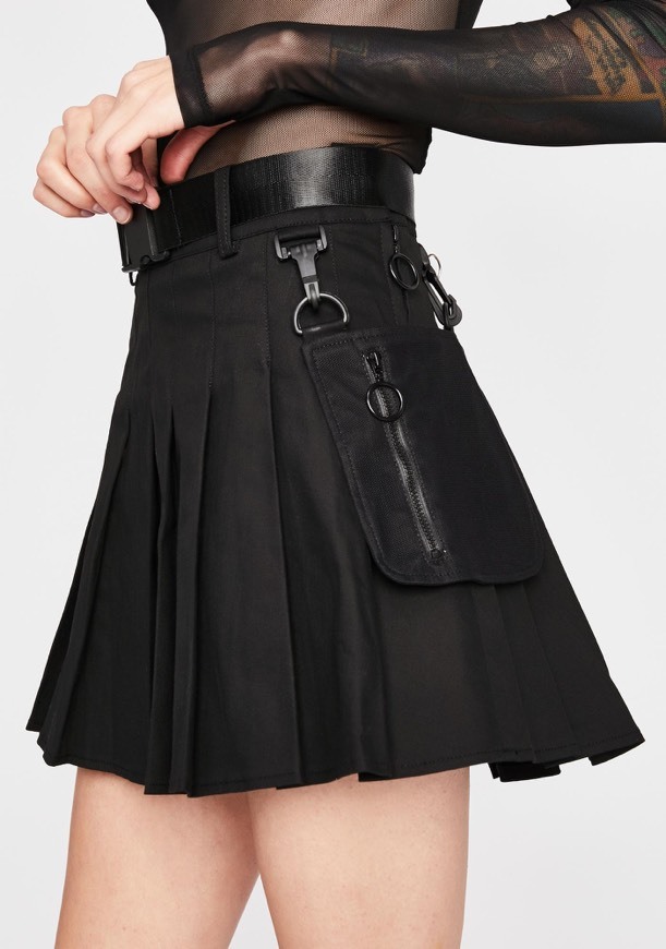 Moda Current Mood Tech Wear Mini Skirt Cyber Punk Black | 