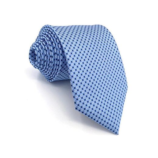 shlax&wing Corbatas Para Hombre Azul Puntos Traje de negocios Seda Corbata Flaca