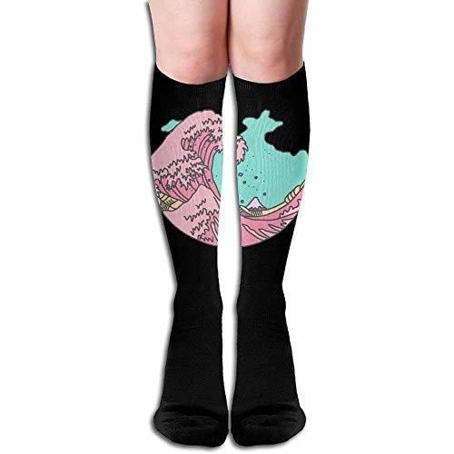 Product Cap clothes Unisex Japanese Anime Pastel Wave Design Elastic Long Socks Compression