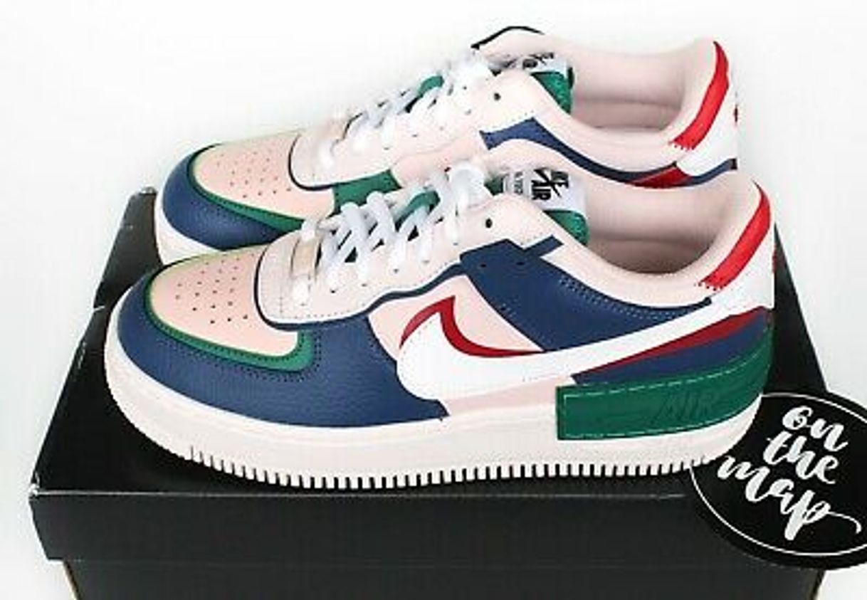 Moda Nike Air Force 1 AF1 W Shadow Mystic Navy Blue Pink Red UK 3 4 5