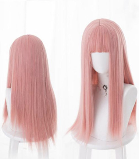 Pink cute wig