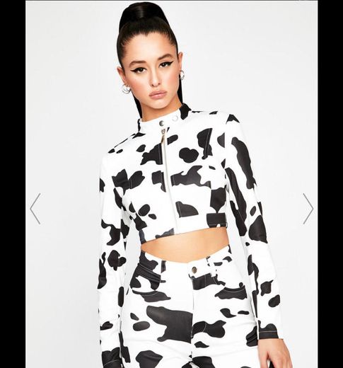 Cow Print Crop Jacket