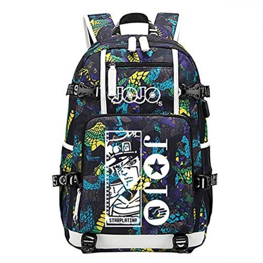 Unisex JoJo's Bizarre Adventure Mochilas Mochila de Ordenador de Anime Mochilas Escolares Informales Mochila de Viaje de Gran Capacidad for niños Mochilas Escolares