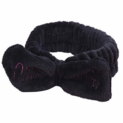 Productos ecmqs – Banda de Cabello para Mujeres/niñas Spa diadema Large Bowknot Mignon letras OMG