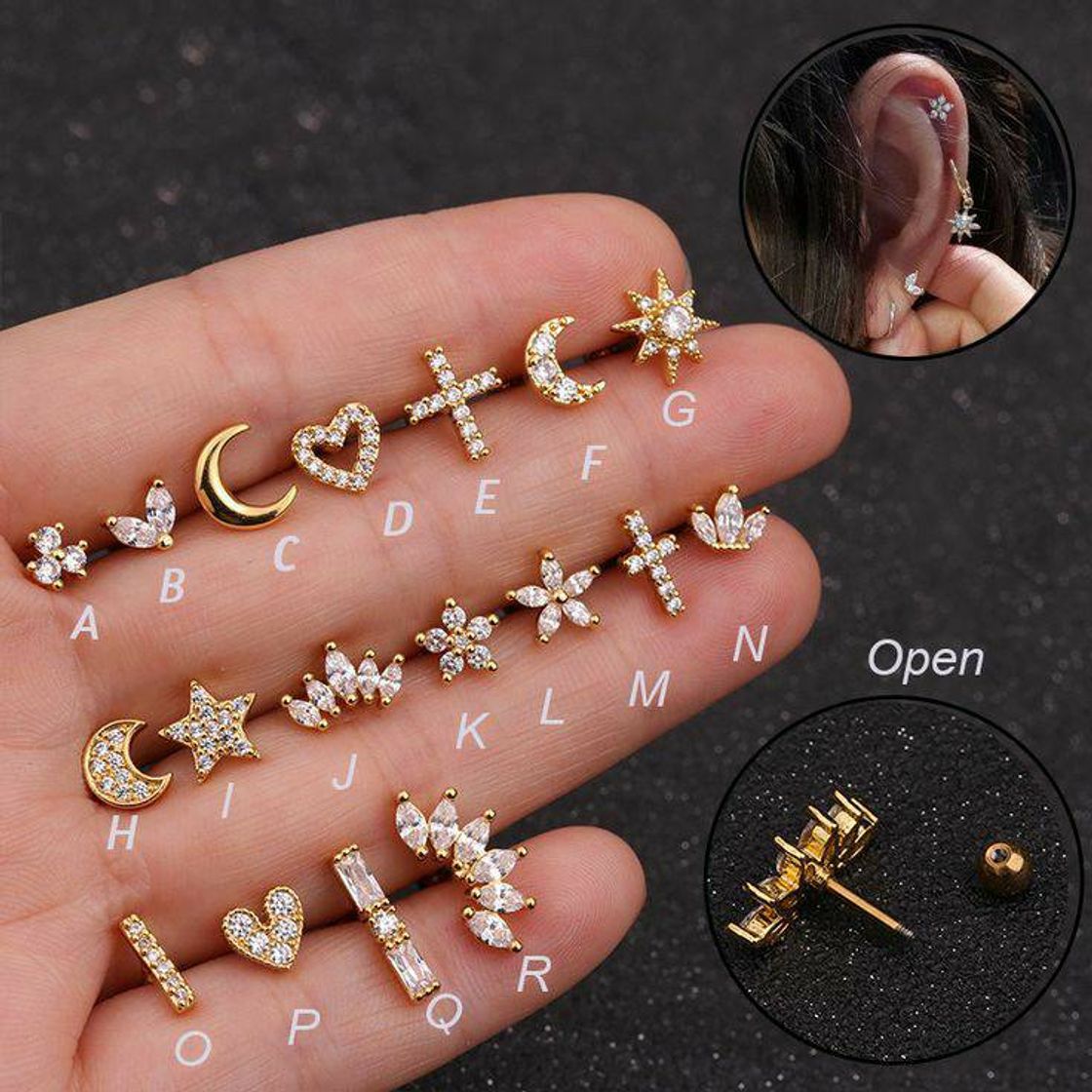 Social Piezas para piercing en oreja 
