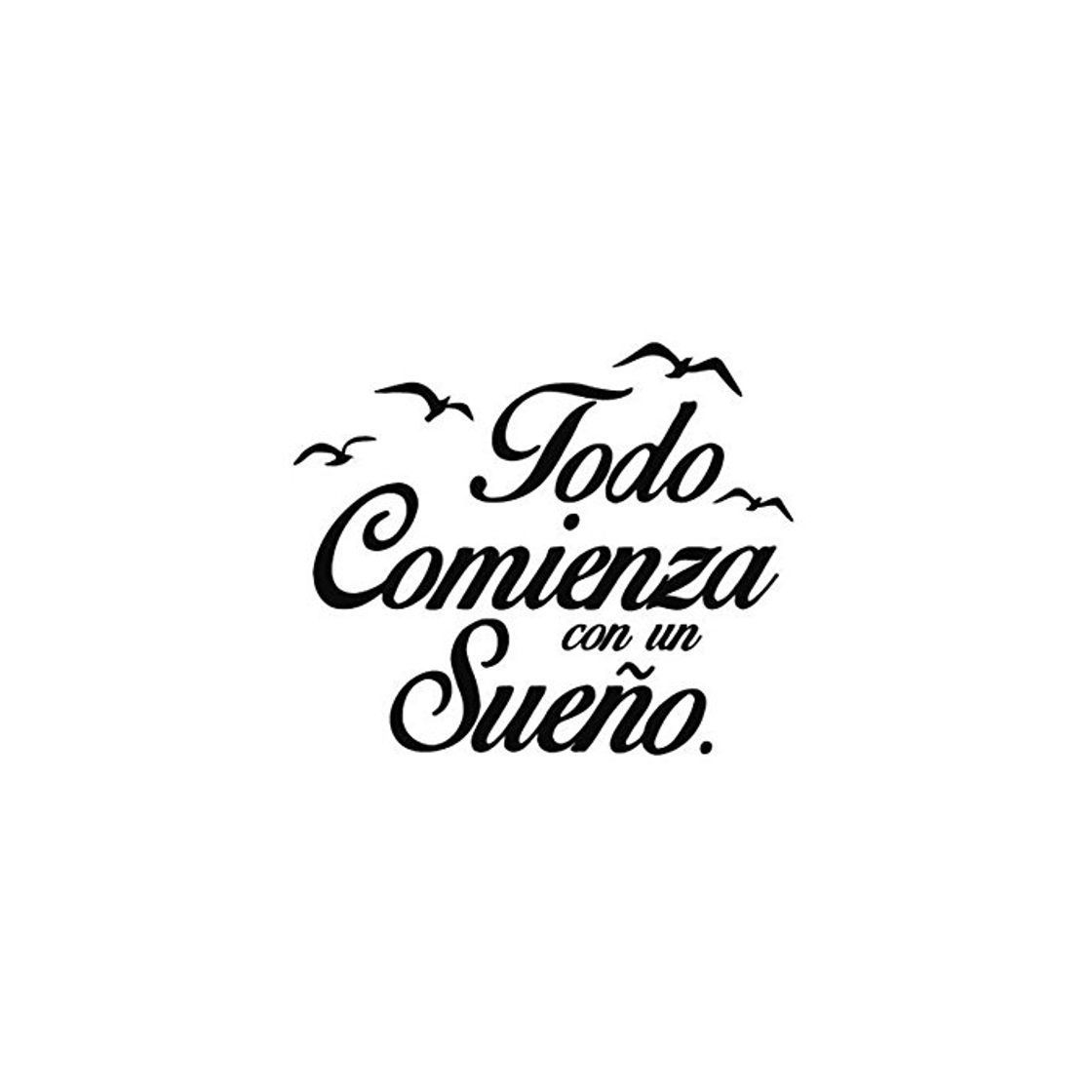 Social Pegatina todo comienza con un sueño para dormitorios color negro 55 X