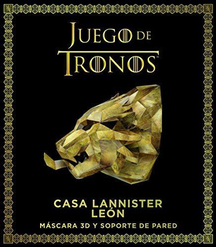 Juego de Tronos. Casa Lannister: león: Máscara 3D y soporte de pared