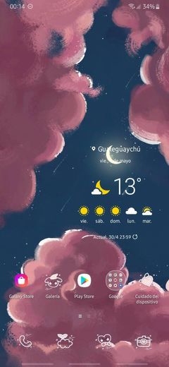 Tema night pink cloud moon