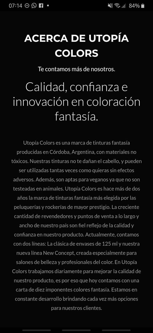 Producto Utopía Colors – Tinturas fantasía producidas en Argentina 