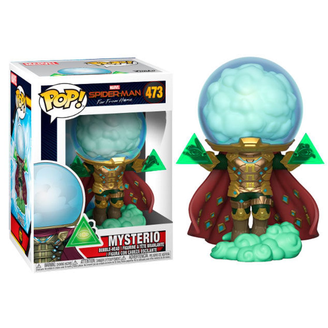 Juego Funko- Pop Vinilo: Spider-Man Far from Home: Mysterio Disney Marvel Figura Coleccionable,