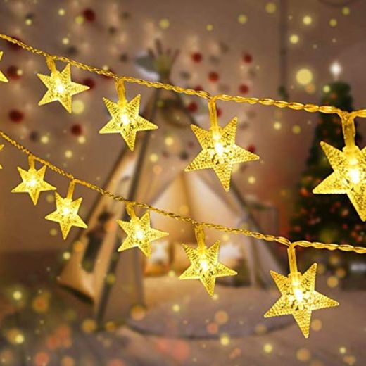 VIFLYKOO Guirnaldas Luces Navidad LED cadena de luces navideñas de estrella para