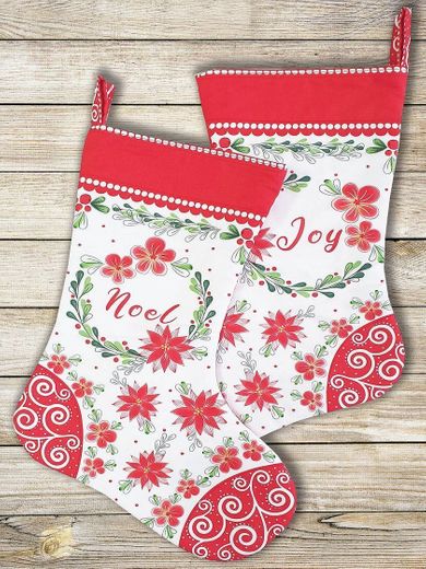 Visage Textiles Merry and Bright Stockings Fabric Panel