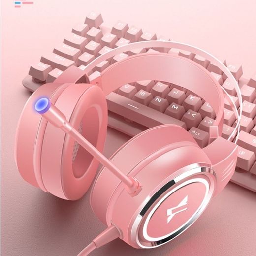 Headset gamer rosa