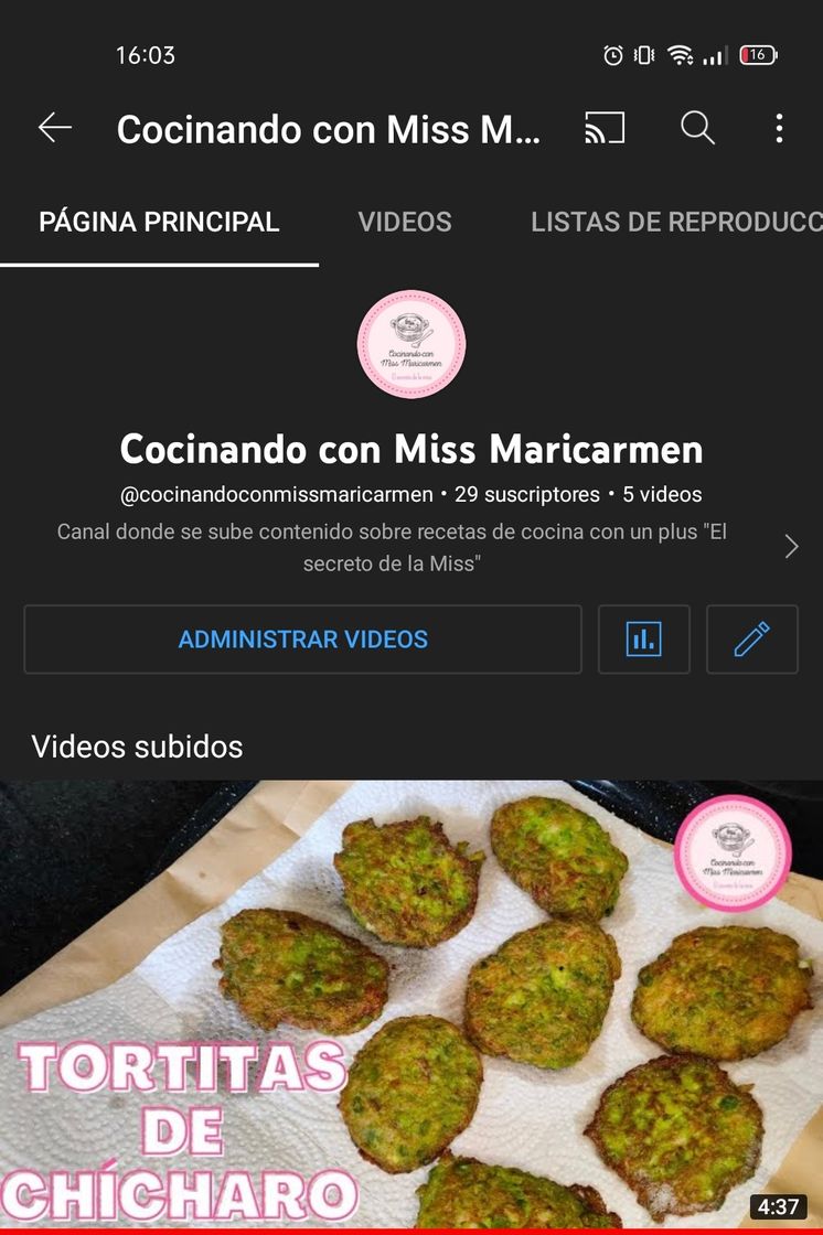 Moda Canal de Youtube "Cocinando con Miss Maricarmen"