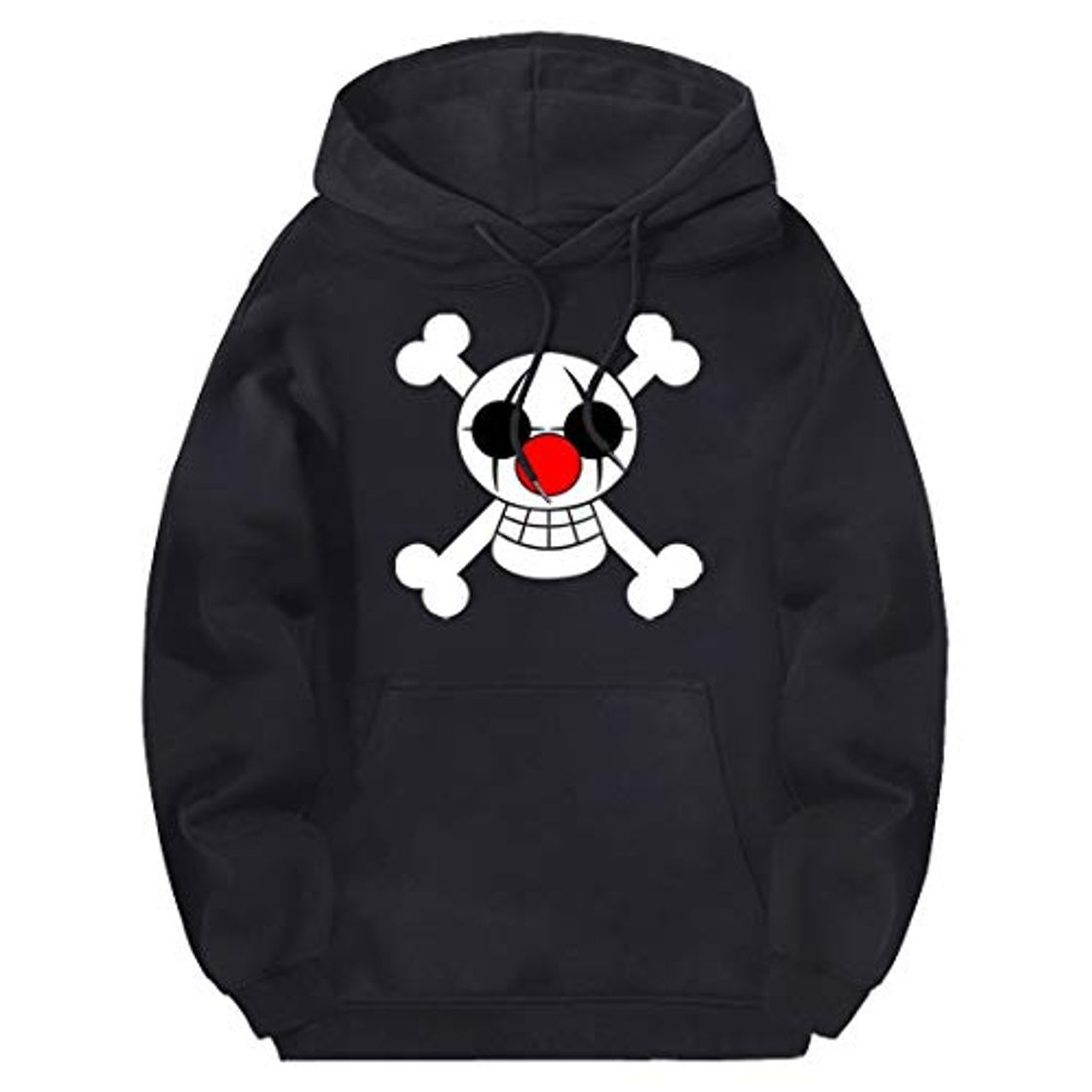 Fashion Fleece One Piece Cartoon Sweatshirt Man Hooded Brand Fleece Tracksuit Fashion Clothes Male Solid Hoodies White Moletom Masculino Black XL