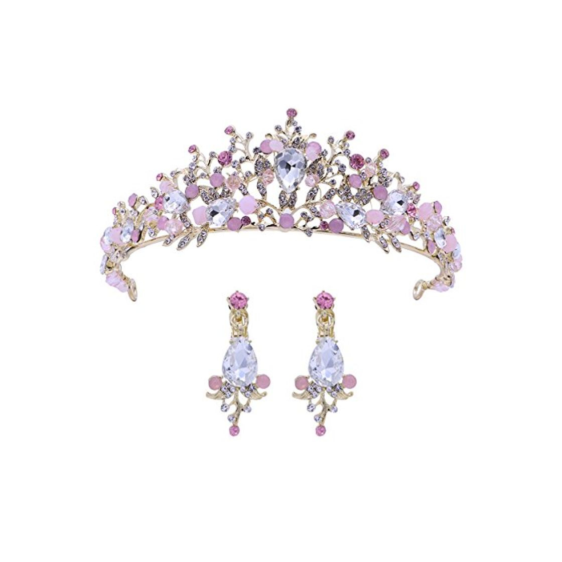 Product Frcolor Tiara de la boda y corona flor de diamantes de imitación