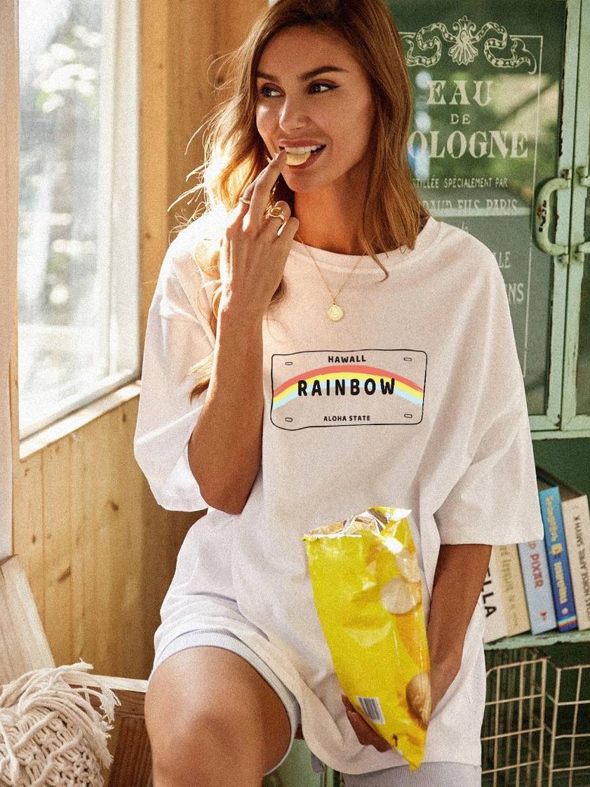 Fashion T-shirt raimbow