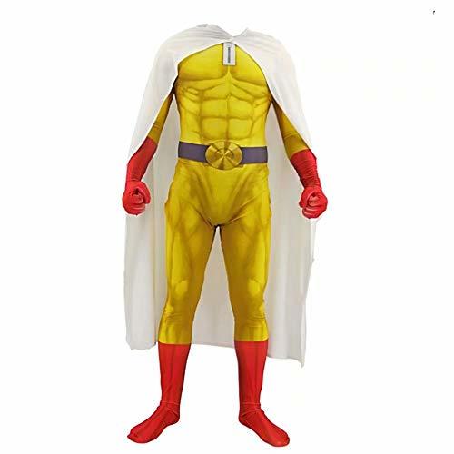 Productos Godmoy One Punch Man Costume Saitama Cosplay Jumpsuit Set con Capa Disfraces