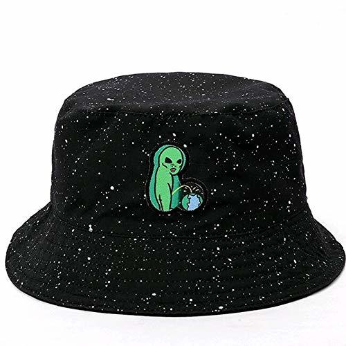Social ZSAIMD Sombrero Reversible Alien Bucket Hat Bob Cap Mens Fashion Cotton Bucket