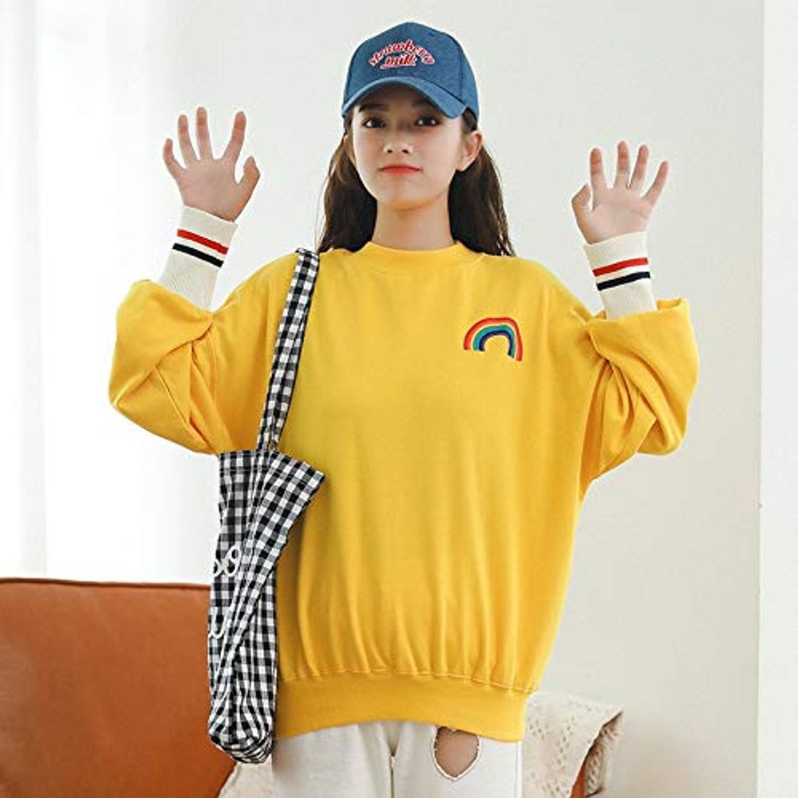 Producto CHASO Sudaderas para Mujer JaHarajuku Ulzzang Casual Sudadera de Manga Larga Suelta Mujer Ropa Linda para Mujer