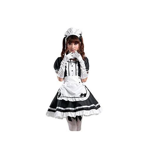 tzm2016 Anime Cosplay Costume French Maid Outfit Halloween, 4 pcs as a